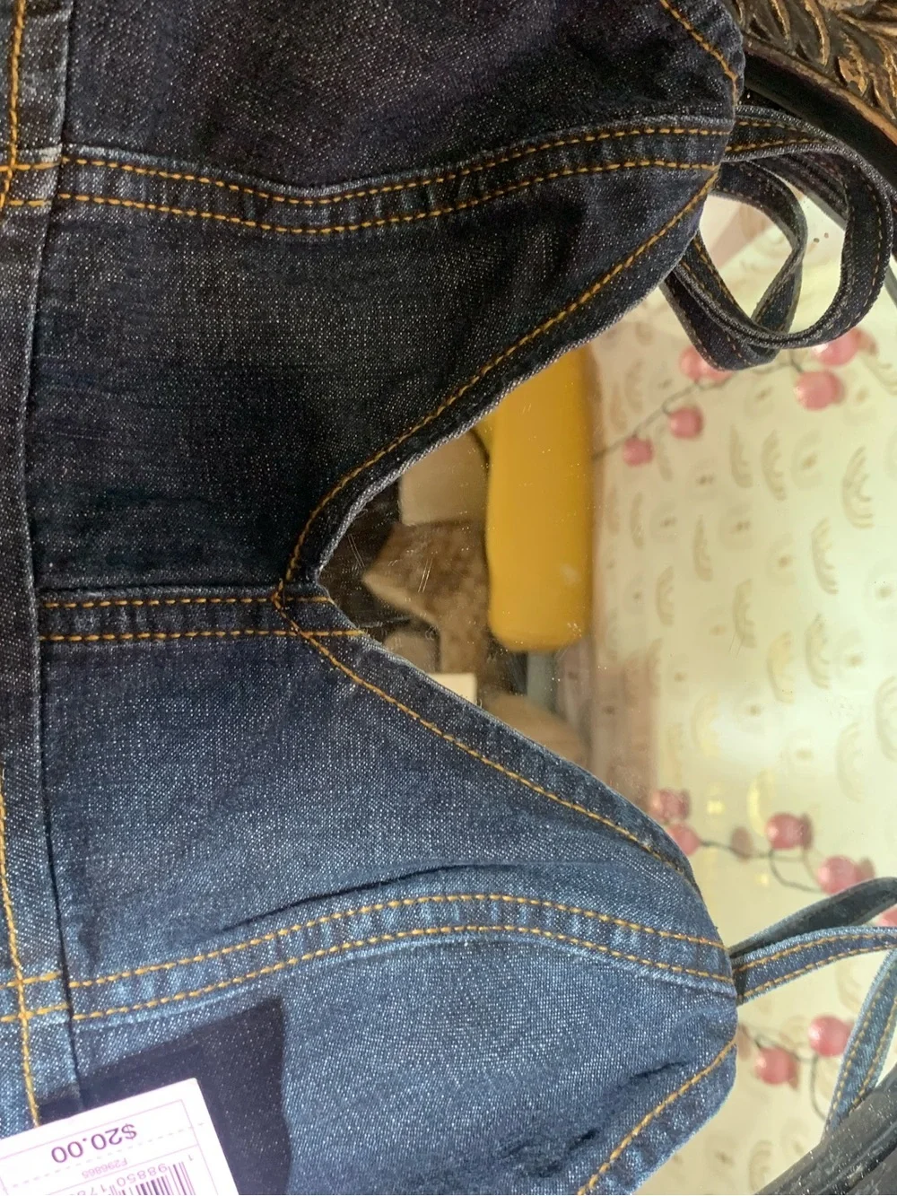wild fable Dark Blue Denim top with Contrast Stitching - Picture 4 of 5